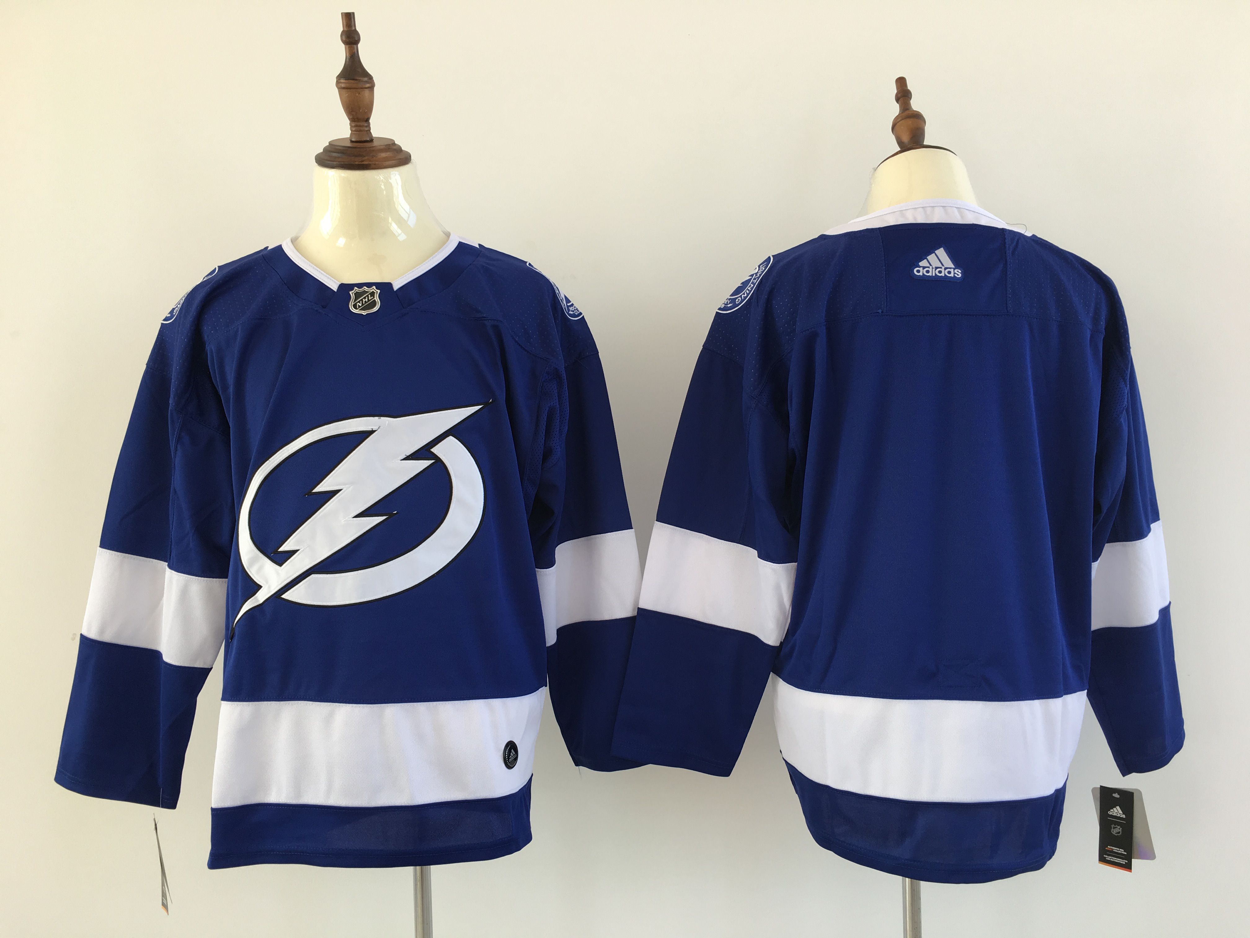 Men Tampa Bay Lightning Blank Blue Hockey Stitched Adidas NHL Jerseys